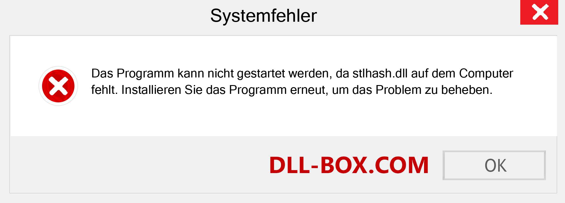 stlhash.dll-Datei fehlt?. Download für Windows 7, 8, 10 - Fix stlhash dll Missing Error unter Windows, Fotos, Bildern